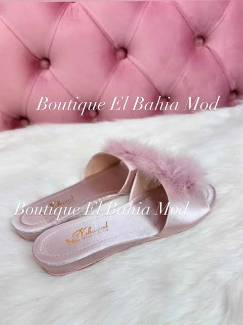 Mule plat satiné rose