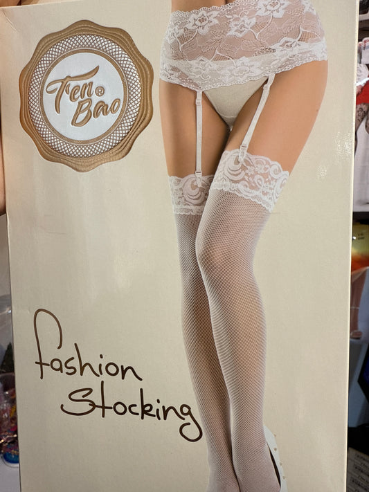 Les bas jarretelles blanc